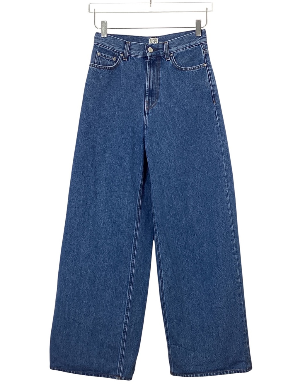 TOTEME Wide Leg Denim Jeans Size 26 Blue High Rise Hemmed 29” Inseam
